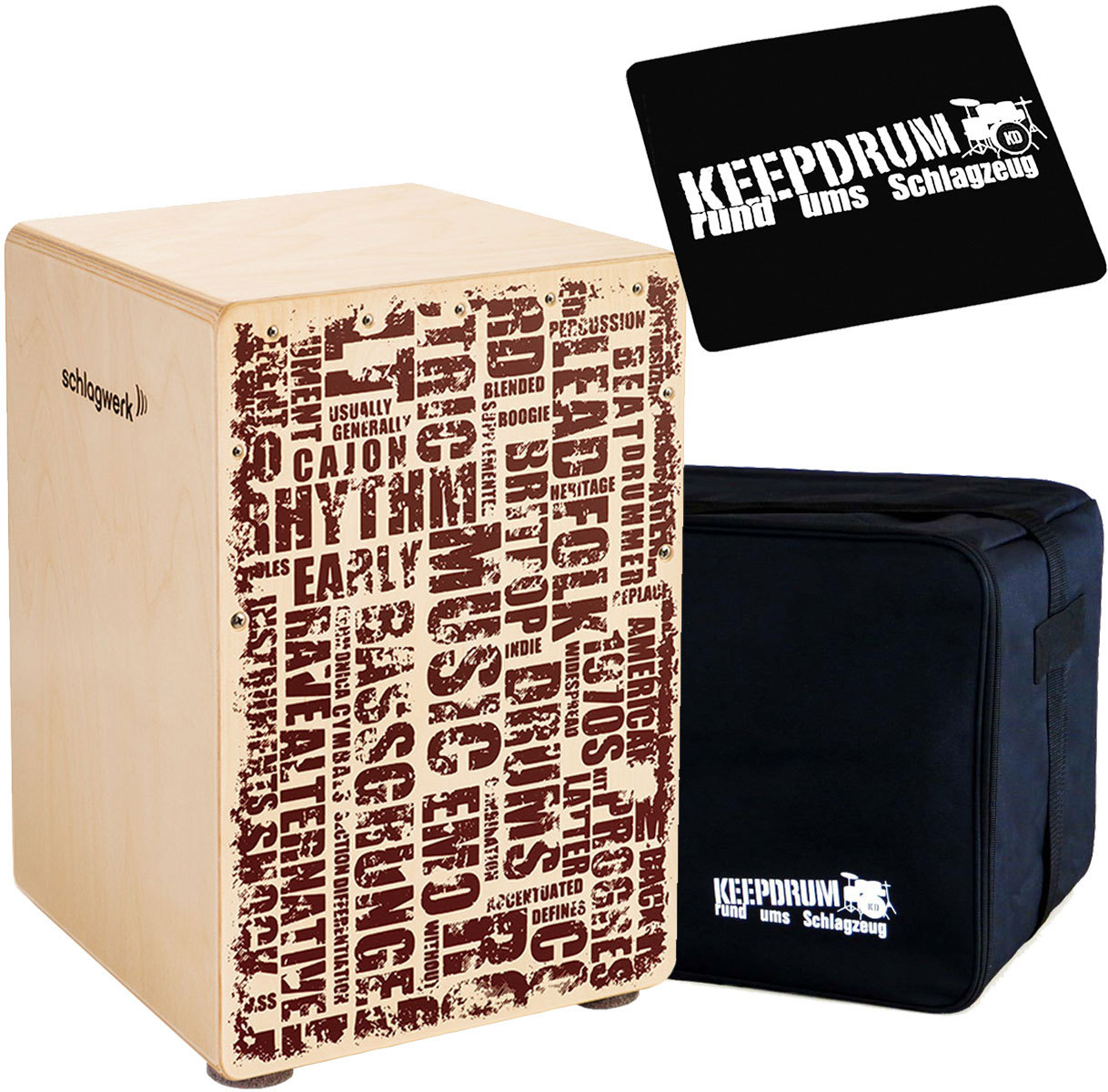 Schlagwerk CP119 X-One Styles Cajon Medium + keepdrum Gig Bag + Pad CP-01 Schlagwerk CP119 X-One Styles Cajon Medium + keepdrum Gig Bag + Pad CP-01