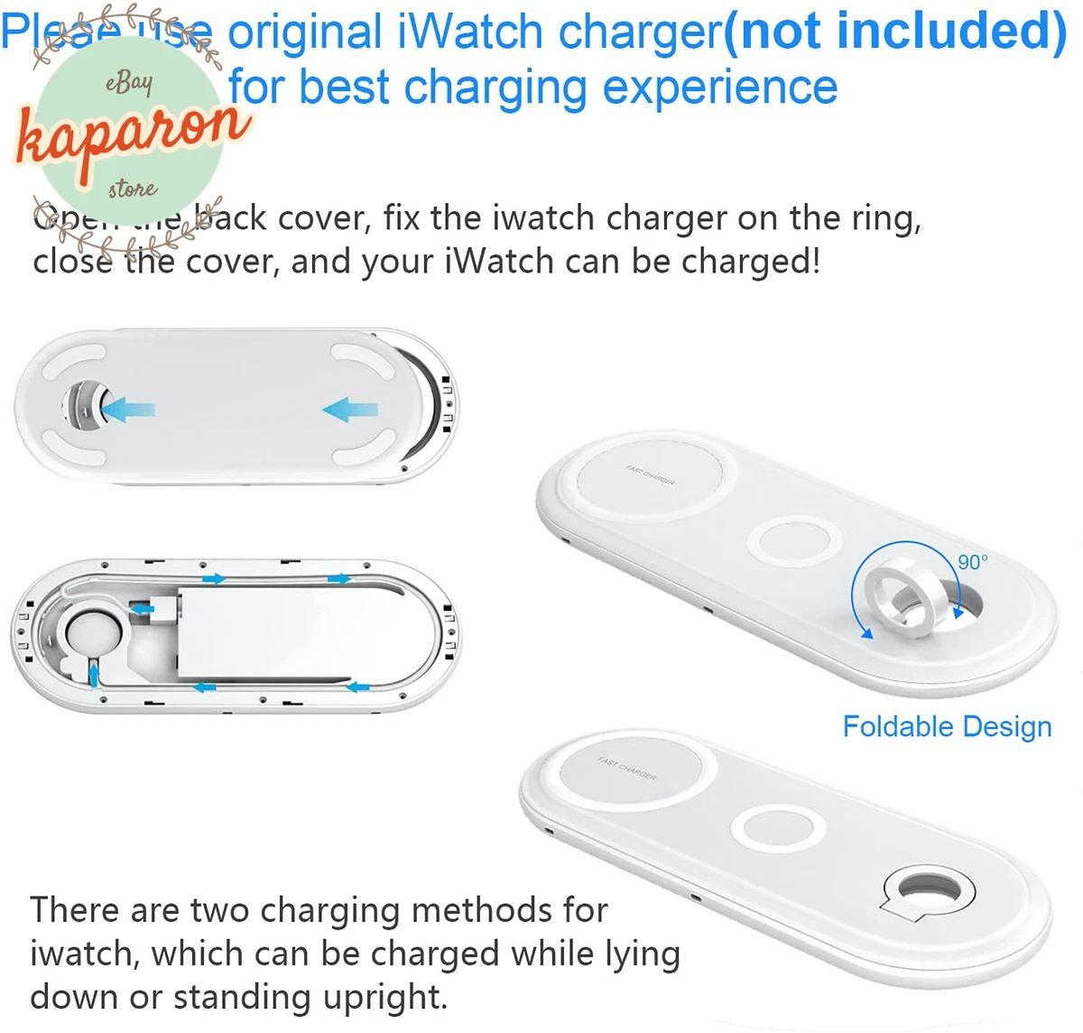 Cargador Inalambrico De Para Reloj Iwatch 1 2 3 4 38Mm Y 44M y