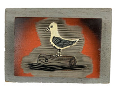 Shore Bird Carved Decor Wooden Plaque Wood Hand Carved 7"x5" Beach Coastal