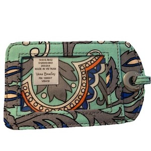 Vera Bradley Luggage Tag Teal Paisley FAN FLOWERS RN156007 VBA 19 New