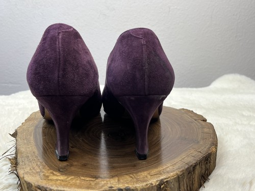 Anne Klein Damengröße 6 80er Jahre Vintage lila Wildleder Leder Pfennigabsätze Italien " - Bild 4 von 6