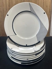 8 pc CHRISTOPHER STUART Optima Angles Salad Plates ART DECO MCM MODERN