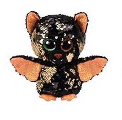 2019 Halloween TY 6/" Flippables OMEN Bat Beanie Boos Sequins Plush w// Heart Tags