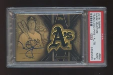 POP 1 PSA 9 MARK McGWIRE 2016 TOPPS A'S TEAM LOGO PIN AUTOGRAPH 06/25 RARE HOF ?