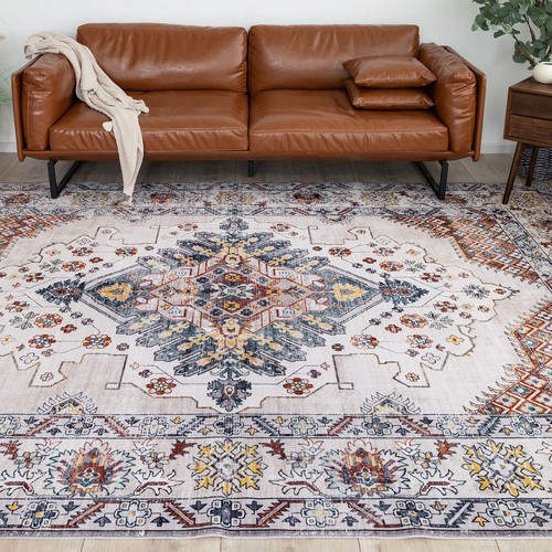 Deal Extra Large Rug Ivory Gold Soft Blossom Persian Lounges Carpet 240x340cm - Picture 2 of 11