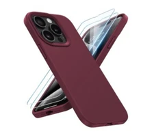 BUYDOT iPhone 15 Pro Case Liquid Silicone Shockproof Protective 6.1" Wine Red