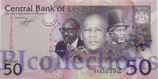 LESOTHO 50 MALOTI 2010 PICK 23a UNC PREFIX  AA 