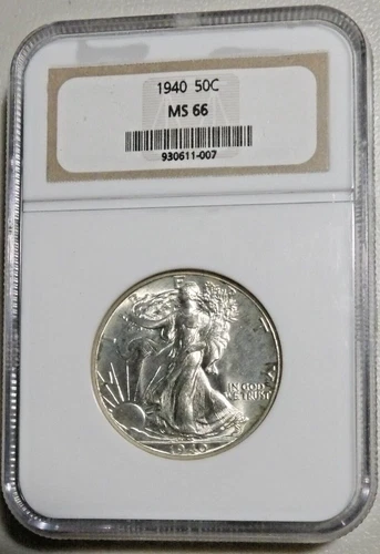 1940 Walking Liberty Silver Half Dollars 50c NGC MS66