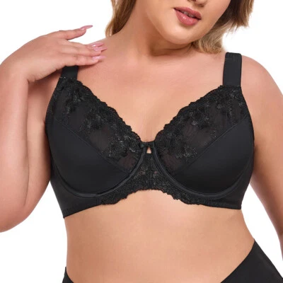 Damen Minimizer BH ohne Einlagen mit Spitze mit Bügel Große Größen BCD DDFGHIJ - Bild 1 von 4