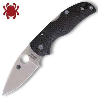 Spyderco Native 5 S90V Satin Plain Blade Fluted Carbon Fiber Handles C41CFFP5
