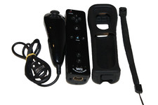 Telecomando originale Nintendo Wii/WiiU Motion Plus controller interno nero + nunchuck