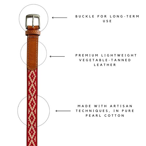 Kids Embroidered Belt Gaucho Polo Leather Argentinian Polo Belt Unisex - Picture 6 of 8