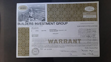 Warrant na 5 akcji 1972 Builders Investment Group, Floryda