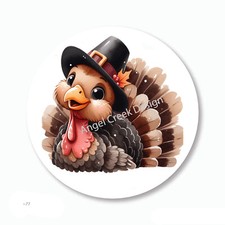 Cute Thanksgiving Turkey Favors Scrapbook Stickers Envelope Seals Labels