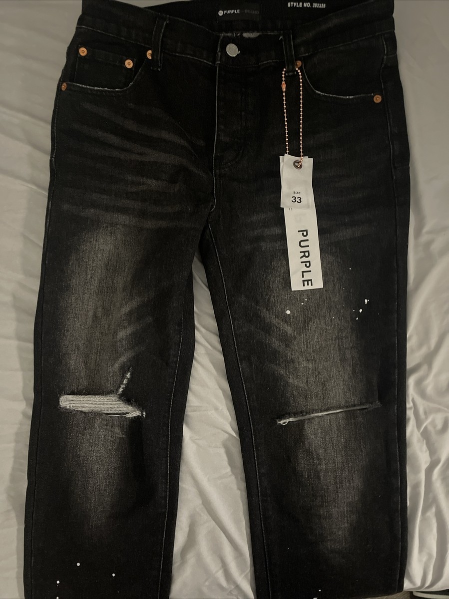 PURPLE BRAND 黒デニム　31 Purple Brand Mens Sz 30 x 31 Paint Splatter Jeans Black