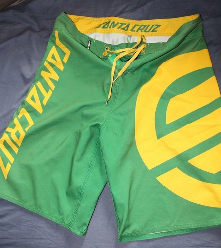 COSTUME MARE UOMO SANTA CRUZ SURF SHORTS PANTALONCINI swimsuit VERDE GIALLO  | eBay