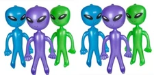 6 ASST 36 in INFLATABLE ALIEN ufo inflate blowup aliens monster toys wholesale
