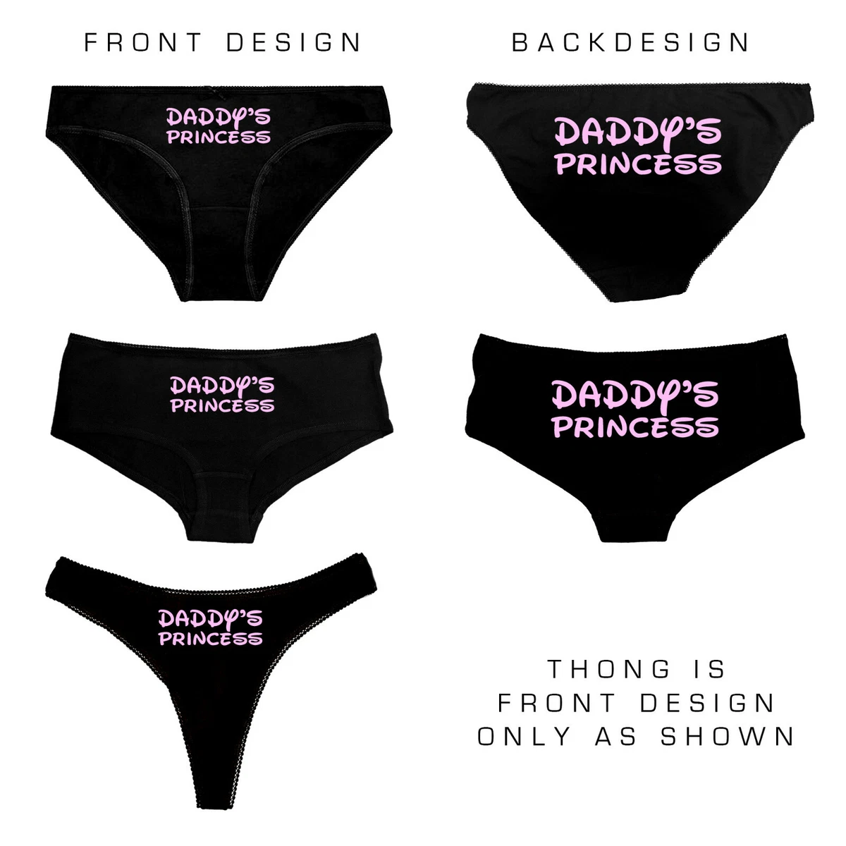 Daddy's Princess Knickers, Thong, Hot Pants - Naughty Underwear DDLG Kinky  56