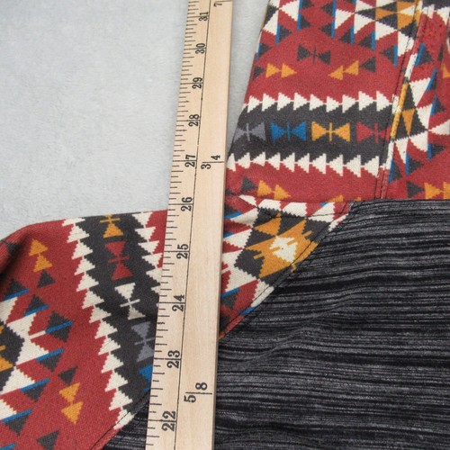 Hooey Hoodie Mens Large Gray Aztec Raglan Sleeve Pockets Pullover Sweatshirt - Picture 10 of 12
