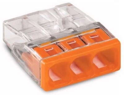 Cable Clamp Wago 2273-203, 3 X 0.5-2.5 Mm², 450 V, Orange, 25 Pcs.