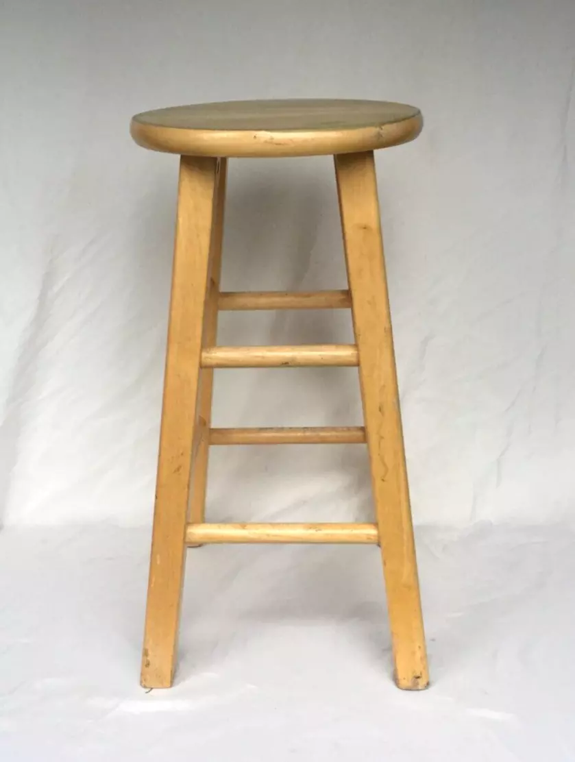 Vintage Mid Century Rustic Retro Solid Wood Bar Stool eBay