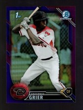 2016 BOWMAN CHROME PURPLE REFRACTOR BCP11 ANFERNEE GRIER RC 52/250 DIAMONDBACKS