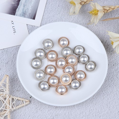 10x Pearl Metal Shank Buttons for Sewing Scrapbooking DIY Craft Decoratio ZC XF