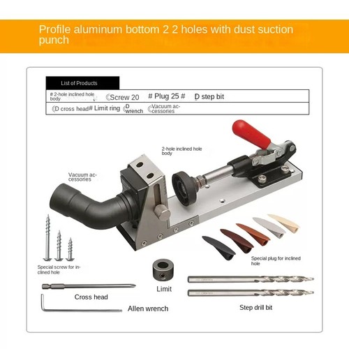 Aluminum Bottom Diagonal Hole Positioner Woodworking Connection Hole Puncher - Picture 8 of 10