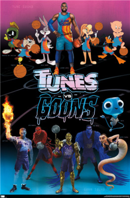 SPACE JAM TUNES VS GOONS MOVIE POSTER 22x34 BASKETBALL NEW