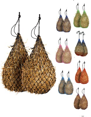 Majestic Ally 2 pcs Slow Feed 42  Hay Net with soft 2''x2'' holes for Horses