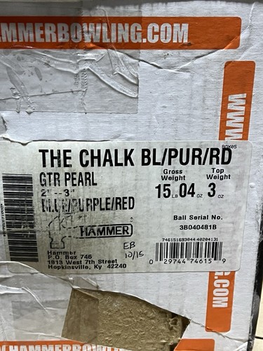 Hammer The Chalk 15 lb Bowling Ball New in Original Box - Picture 6 of 6