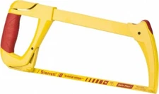 Starrett 12" Hacksaw Frame 4-3/8" Throat Depth, Rubber Covered D-Style Handle
