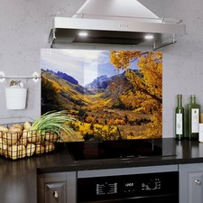 Glass Splashback Kitchen Tile Cooker Panel ANY SIZE Landscape View Peak 1037