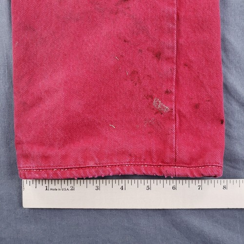 Levis 501 Jeans Herren 34x30 Rot Button Fly Denim American Workwear Distressed - Bild 7 von 16