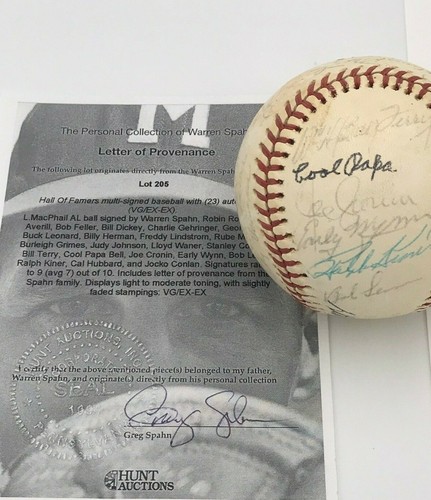 **RARE** MLB HOFers x23 Signed Ball sourced WARREN SPAHN COLLECTION (Beckett) - Picture 9 of 9