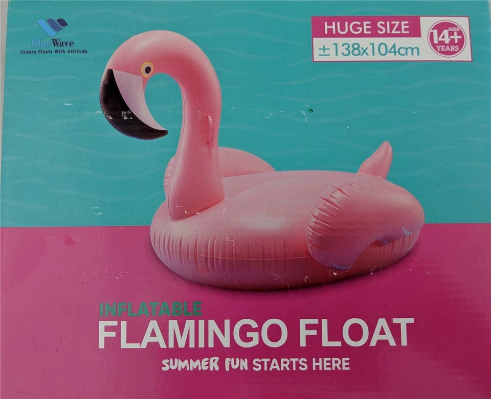 BlueWave Kinder Pool Luxus Badeinsel Luftmatratze Flamingo aufblasbar 138x104cm - Bild 2 von 2