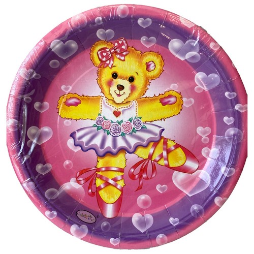 Celebrate Dancing Bear Paper Lunch Plates Multicolor Decor Birthday Party New