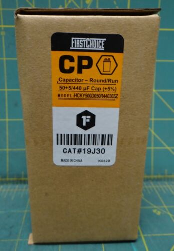 First Choice 19J30 Universal Capacitor 50 + 5 MFD 440V Round HCKY500D050R440365Z - Picture 2 of 4