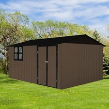 10x12FT Outdoor Storage Shed Large House Tool Sheds House Heavy Duty with Window