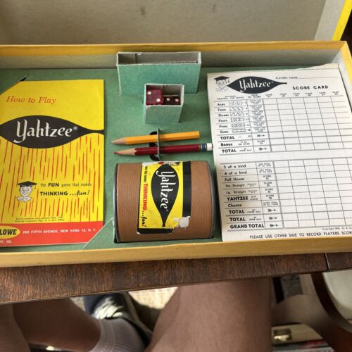 Vintage Yahtzee 1956 Game Lowe Complete - Picture 3 of 6