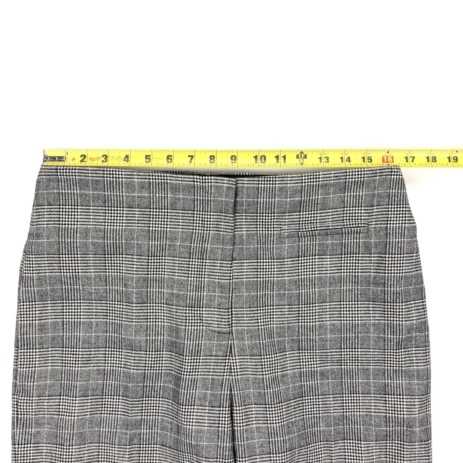 Alexander Wang Pantalone Donna Lana Plaid Caviglia Dritto Grigio • Taglia 8