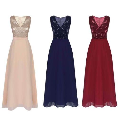 Women V-Neck Evening Party Dress 