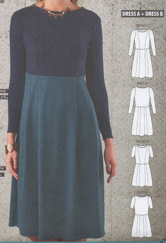 Simply Sewing Pattern for The Jade Dress Empire, Pleat Skirt Knit Sizes 6-20 New - Picture 11 of 13