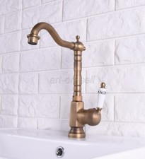 Antique Brass Single Handle Swivel Kitchen Sink Bathroom Basin Faucet Mixer Taps