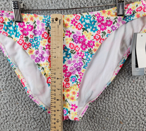 California Waves Printed Bikini Bottoms Juniors XL Multicolor Elastic Waist - Picture 8 of 14