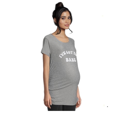 Time and Tru Women's Maternity Graphic T-Shirt /I'VE GOT YOU BABE : Heather Grey - 第 1/6 張圖片