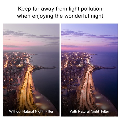 K&F Concept 52-82mm Clear-Natural Night Filter Light Pollution Reduction Filter - Picture 12 of 63