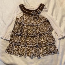 Leopard Print Chiffon/Cotton Dress Size 4