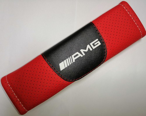 2 Stücke Rot Auto Sicherheitsgurt Schulter Kissenbezug Pad Fit Für AMG Auto - Bild 2 von 5