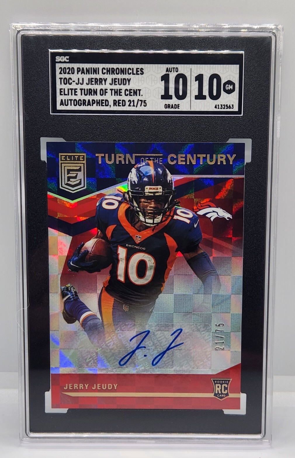 Jerry Jeudy Panini Donruss Elite Turn of the Century Autographs #TCJJ Red
